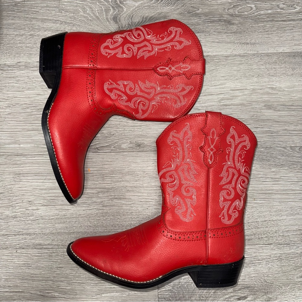 Justin Cowboy Boot Festival Style JK100 Red Leather